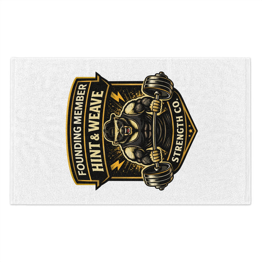 Rally Towel – 'Founding Member Hint & Weave Strength Co.' Gym Workout Toweling (11x18)