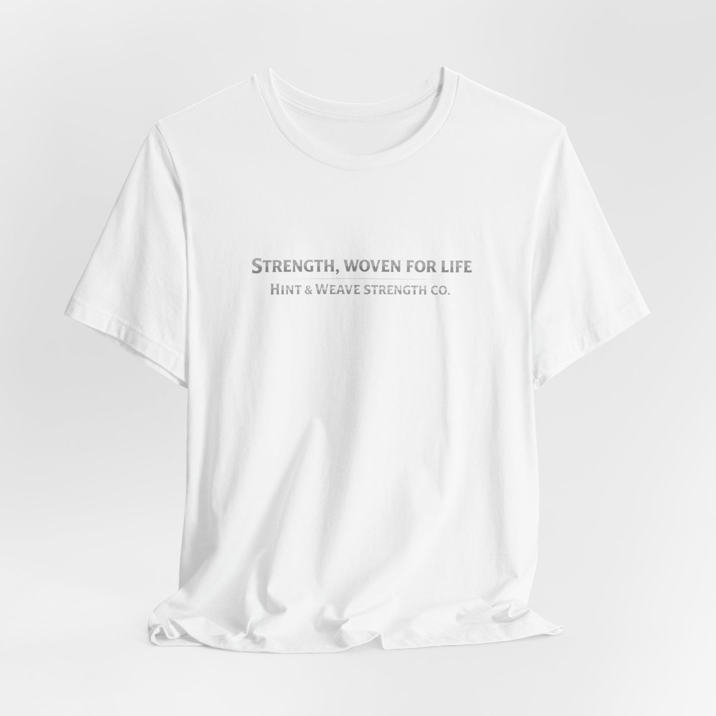 Hint & Weave Strength Co. Gym Tee — 'Strength, Woven for Life' Shirt