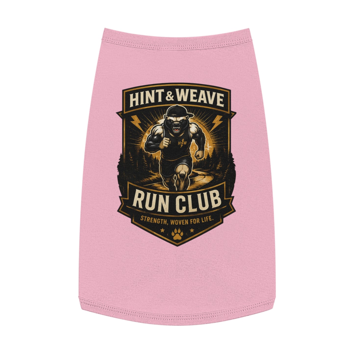 Pet Tank Top — "Hint & Weave Run Club" Athletic Dog Tank