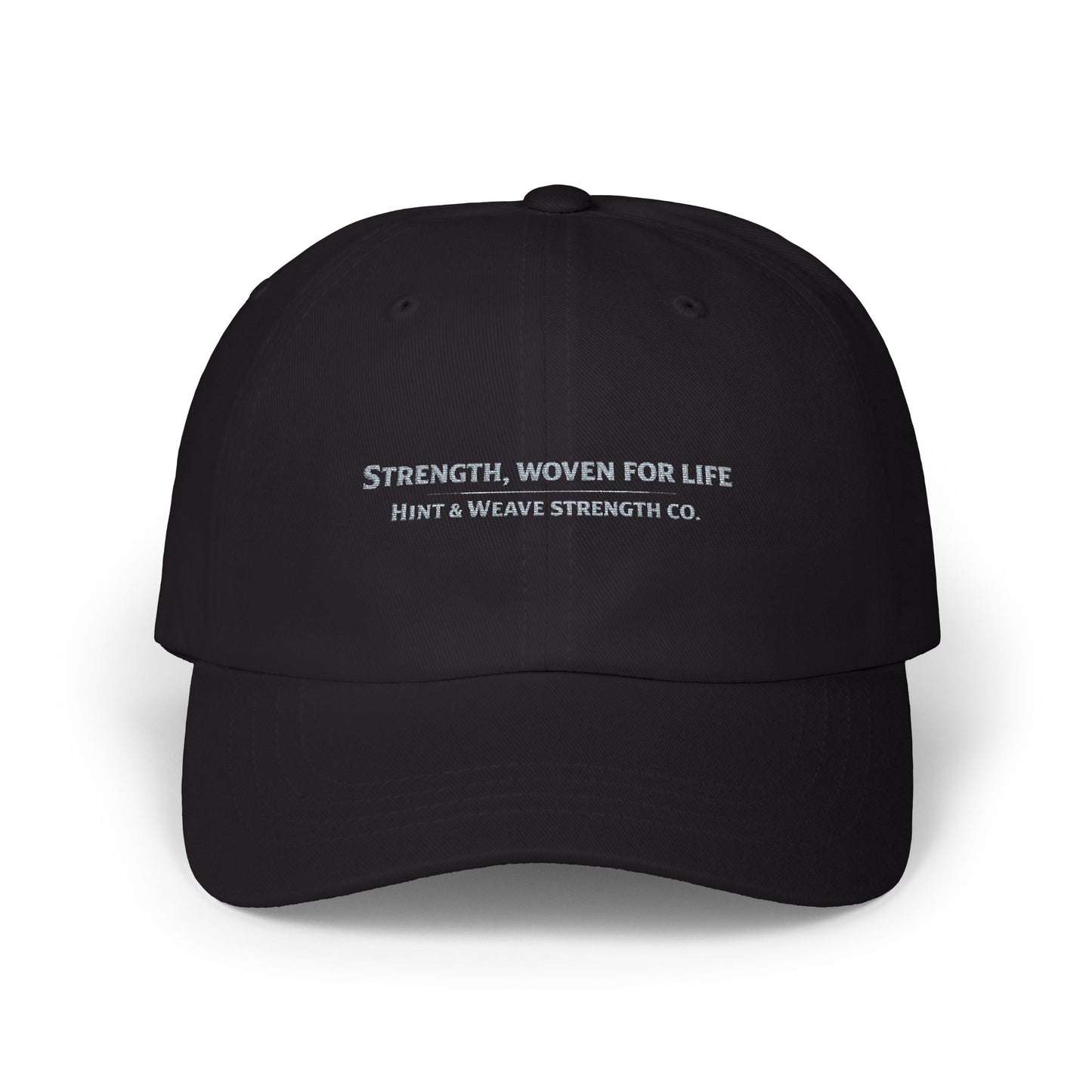 Classic Dad Cap — 'Strength, Woven for Life' Embroidered White Baseball Hat
