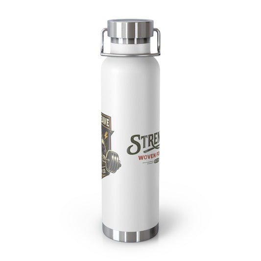 Strength Club 22oz Insulated Water Bottle — Hint & Weave Weightlifting Design