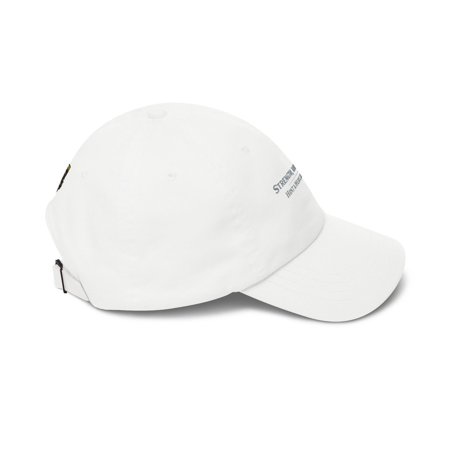 Classic Dad Cap — 'Strength, Woven for Life' Embroidered White Baseball Hat