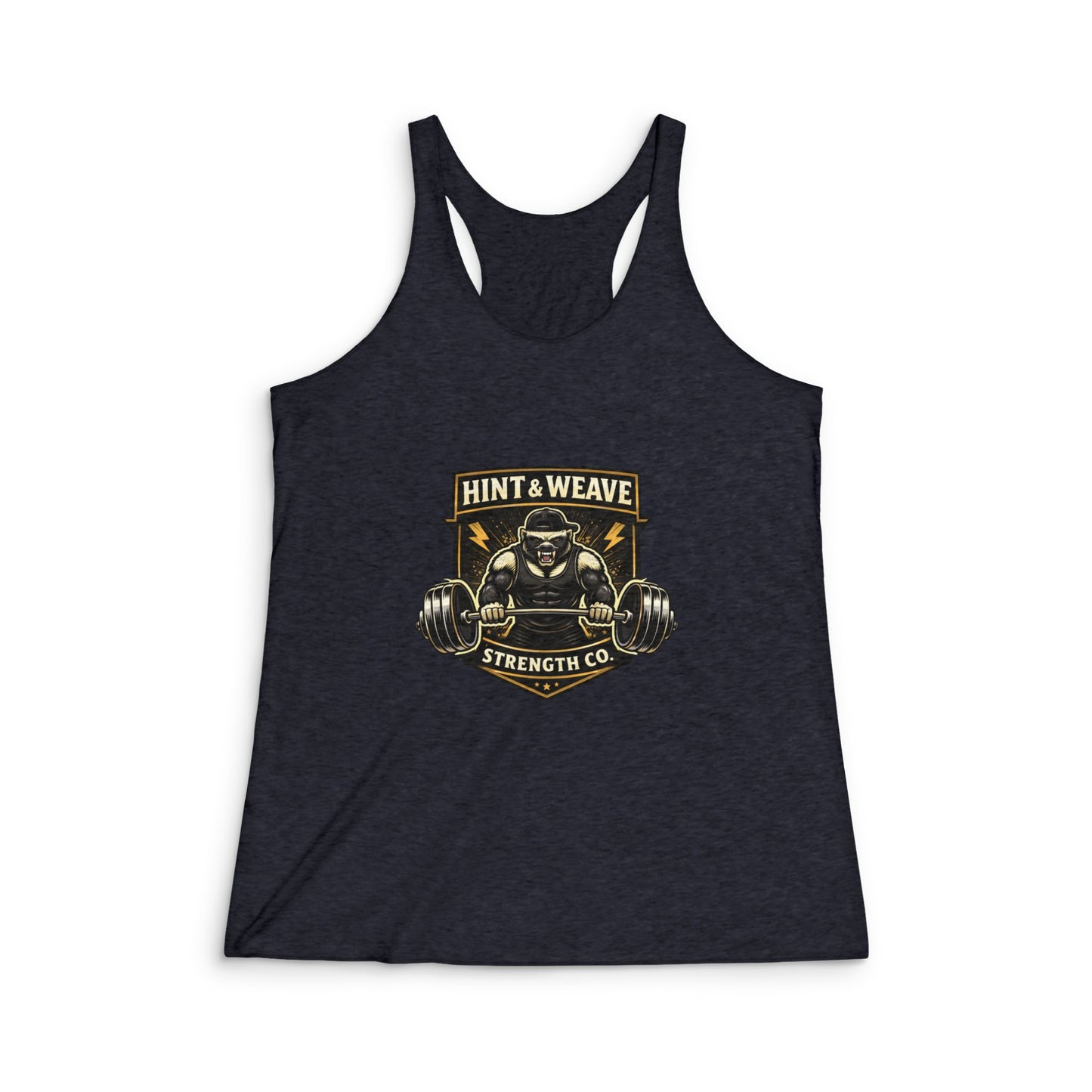 Strength Club Racerback Tank – Hint & Weave Weightlifting Graphic