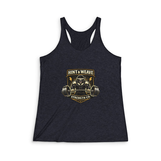 Strength Club Racerback Tank – Hint & Weave Weightlifting Graphic