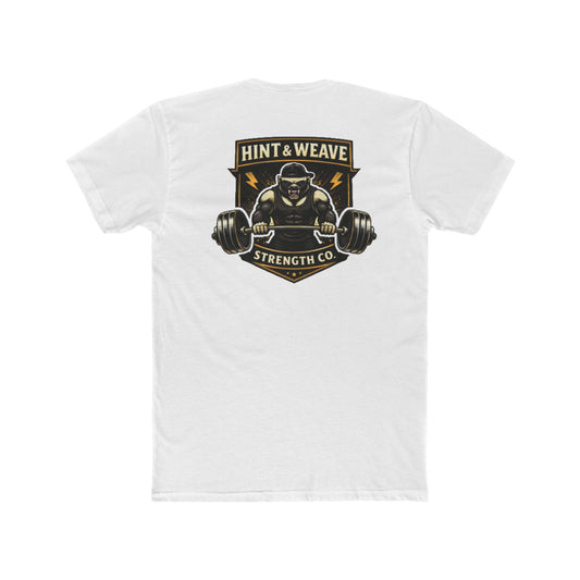Gym T-Shirt — "Hint & Weave Strength Co." Barbell Logo Tee