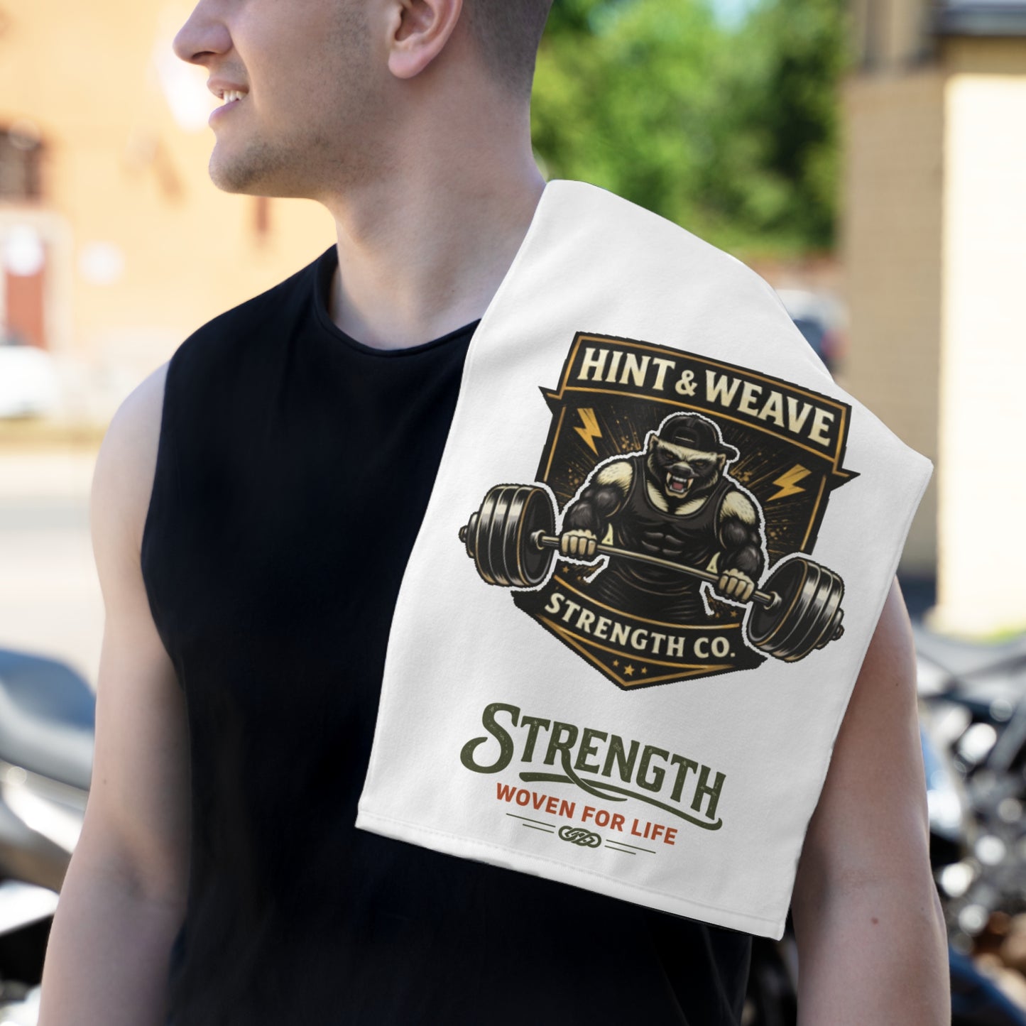 Gym Rally Towel — Hint & Weave Strength Co. Design (11x18)