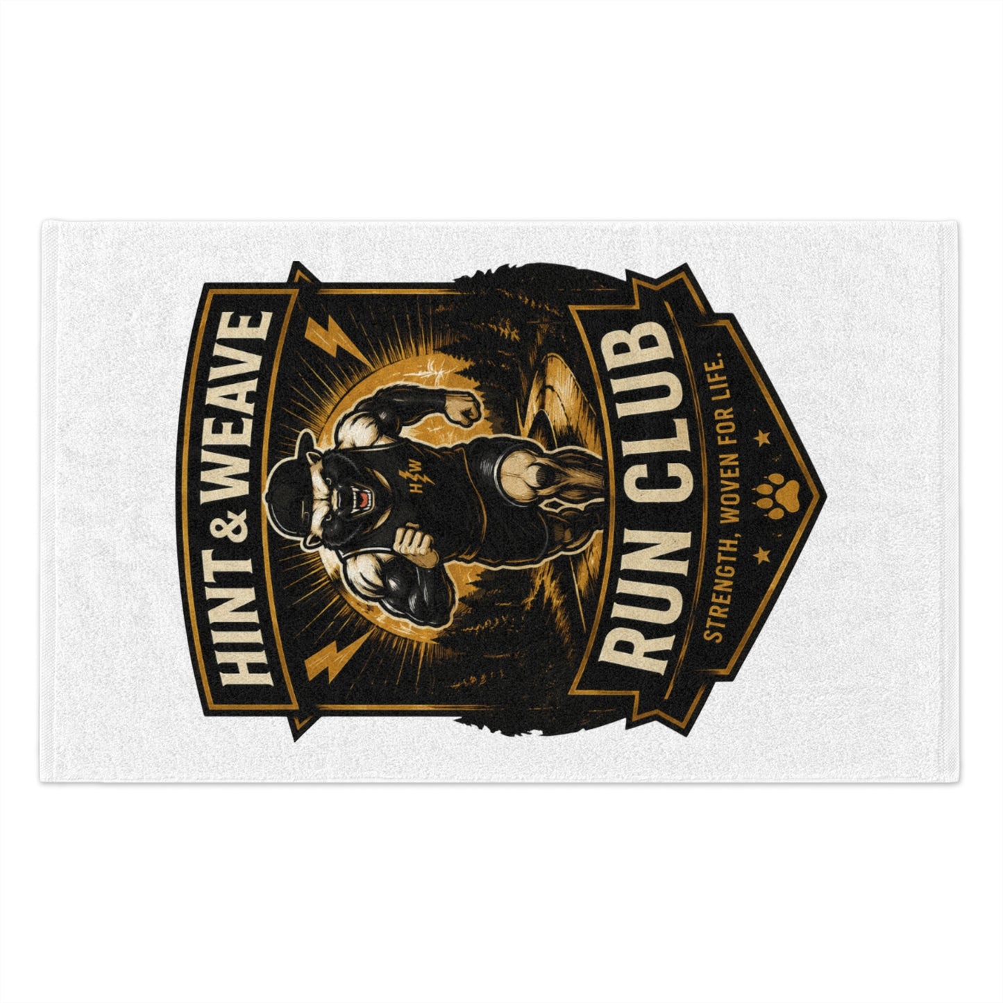 Hint & Weave Run Club Rally Towel — 11x18 Motivational Running Gym Towel