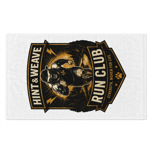 Hint & Weave Run Club Rally Towel — 11x18 Motivational Running Gym Towel