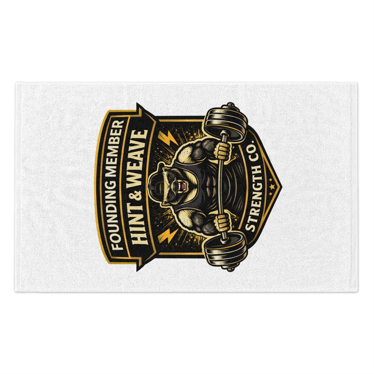 Rally Towel – 'Founding Member Hint & Weave Strength Co.' Gym Workout Toweling (11x18)