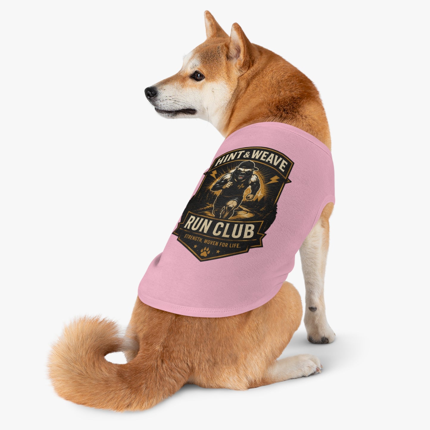 Pet Tank Top — "Hint & Weave Run Club" Athletic Dog Tank