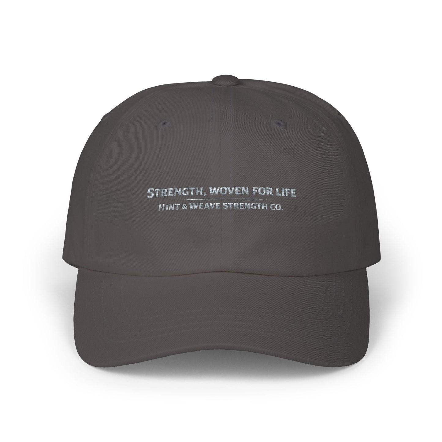 Classic Dad Cap — 'Strength, Woven for Life' Embroidered White Baseball Hat