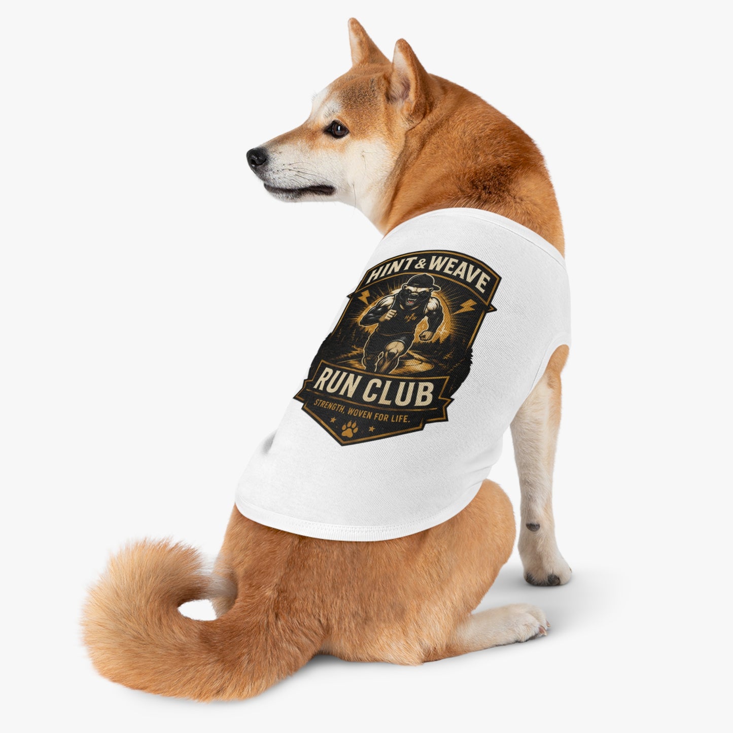 Pet Tank Top — "Hint & Weave Run Club" Athletic Dog Tank