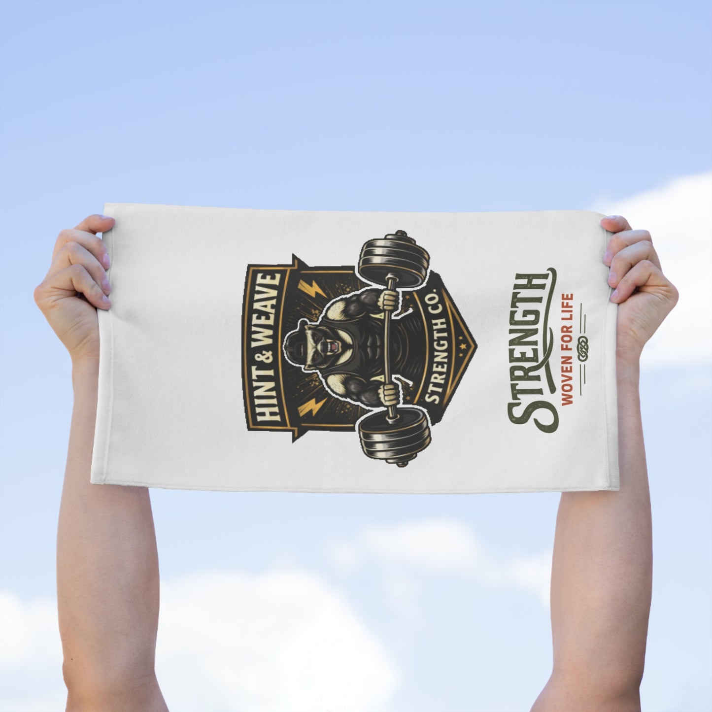 Gym Rally Towel — Hint & Weave Strength Co. Design (11x18)