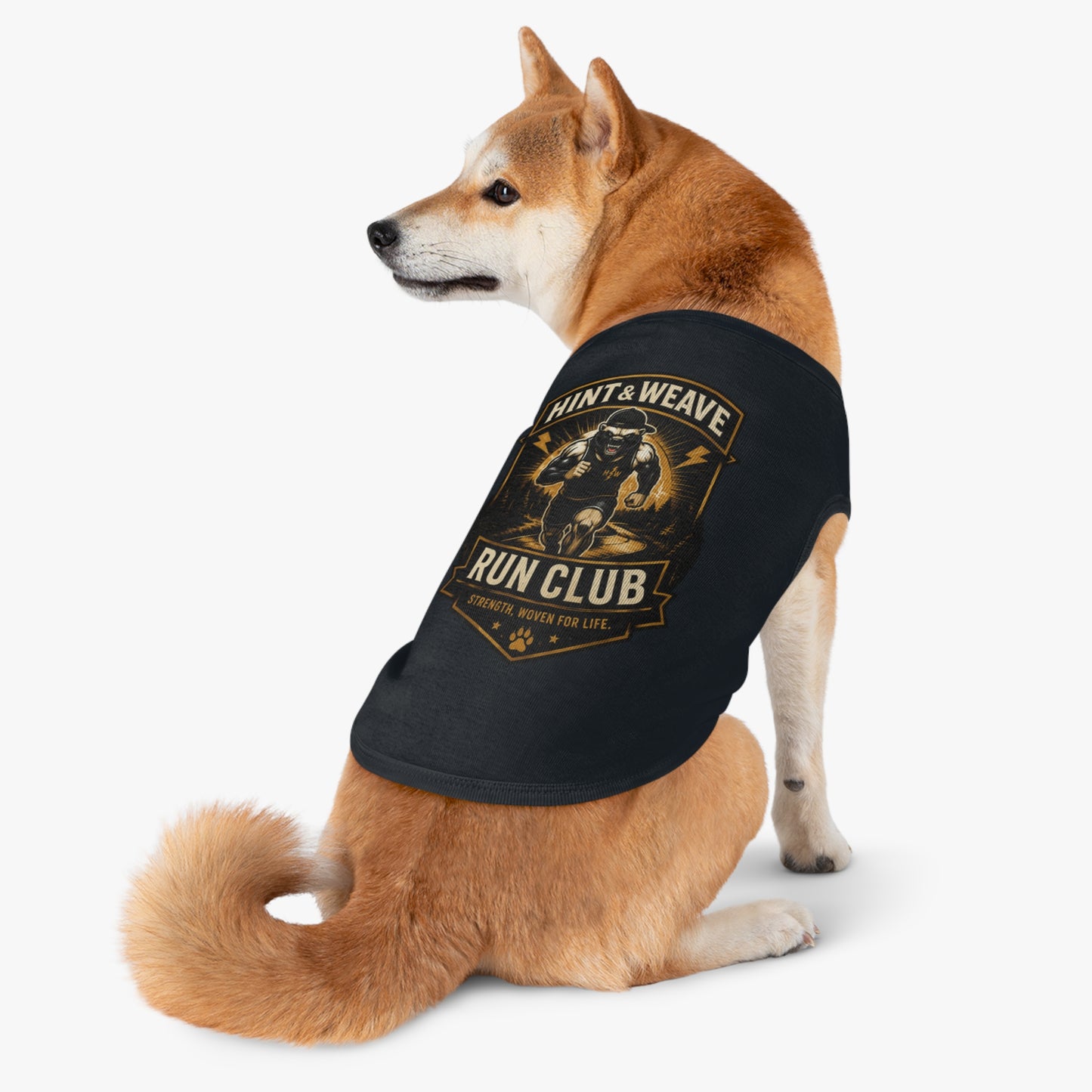 Pet Tank Top — "Hint & Weave Run Club" Athletic Dog Tank